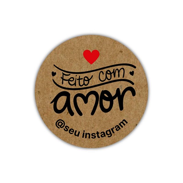 120 Adesivos - Feito Com Amor 3 (kraft)