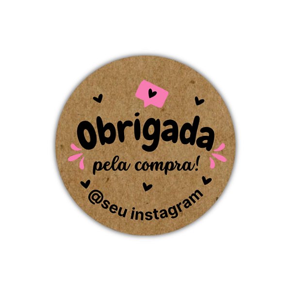 Pague 120 Leve 180 Adesivos - Obrigada pela compra (kraft)