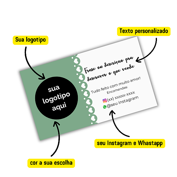 MODELO 2 - Cartão de Visita Com Texto, Instagram e Whatsapp