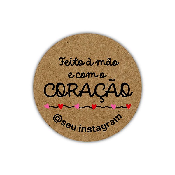 Pague 120 Leve 180 Adesivos - Feito À Mão Com Coração (kraft)