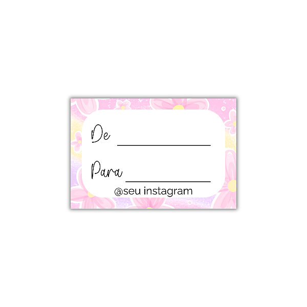MODELO 2  - 50 Adesivos De: Para: Com Instagram