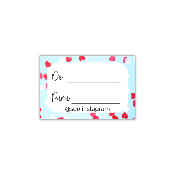 MODELO 3  - 50 Adesivos De: Para: Com Instagram