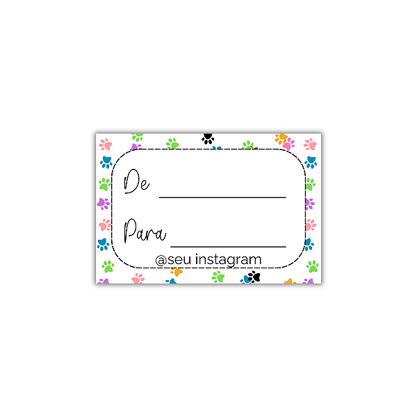 MODELO 4 - 50 Adesivos De: Para: Com Instagram