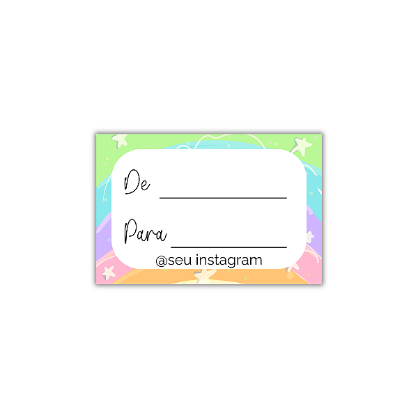 MODELO 5 - 50 Adesivos De: Para: Com Instagram