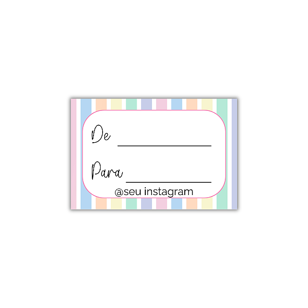 MODELO 9 - 50 Adesivos De: Para: Com Instagram