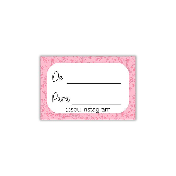 MODELO 15 - 50 Adesivos De: Para: Com Instagram