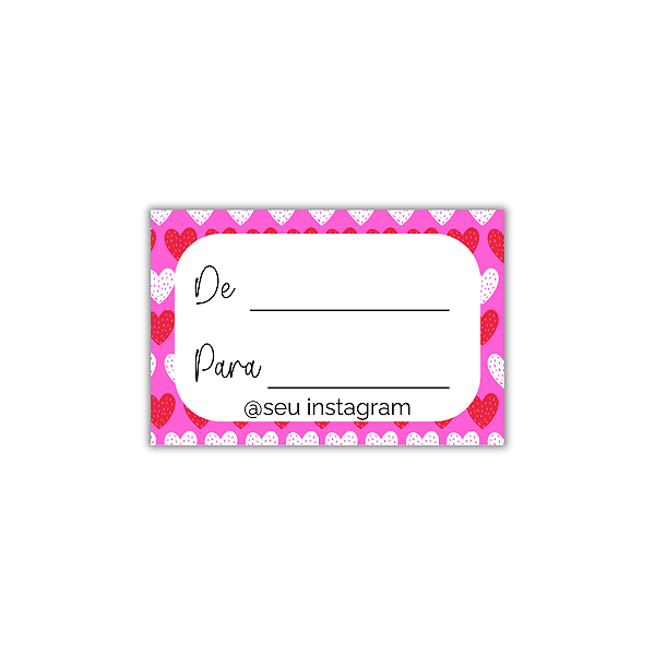 MODELO 19 - 50 Adesivos De: Para: Com Instagram