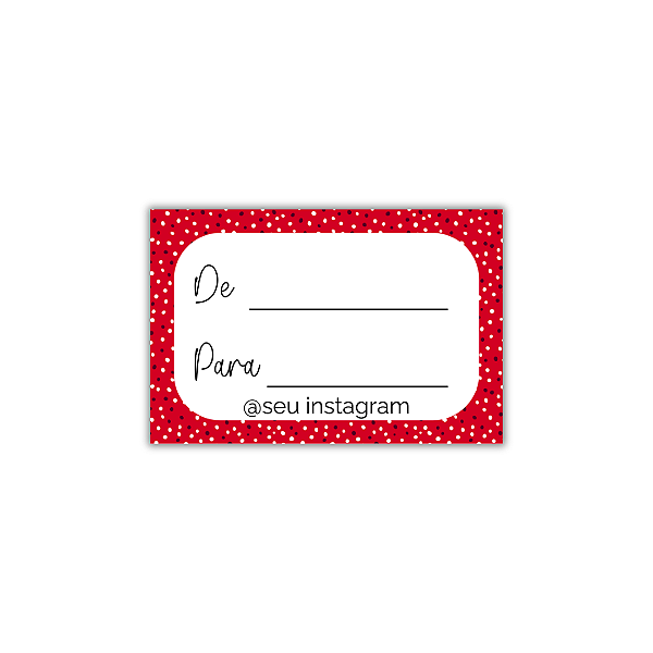 MODELO 23 - 50 Adesivos De: Para: Com Instagram