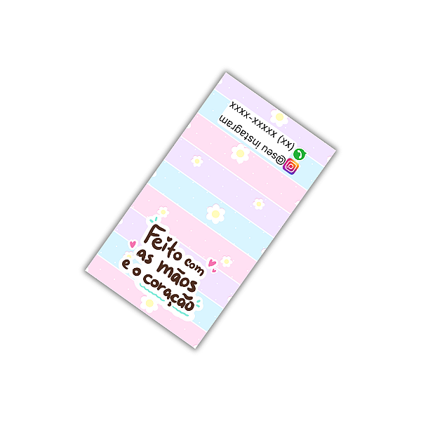 Lacre Adesivos - Feito Com as Mãos e Com Coração (9x5 cm)