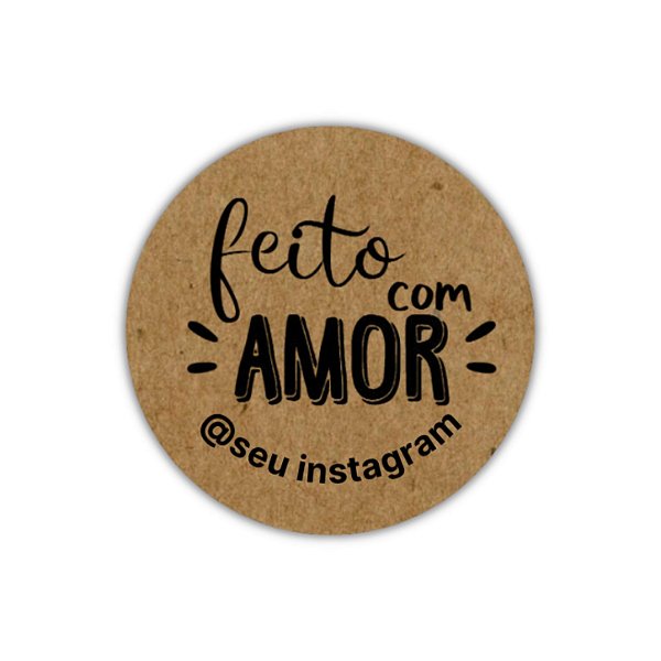 Pague 120 Leve 180 Adesivos - Feito Com Amor (kraft)