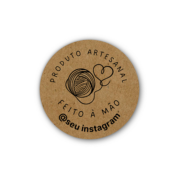 48 Adesivos c/ Instagram - Produto Artesanal Feito Á Mão (kraft, novelo,coração)