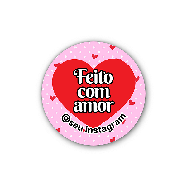 120 Adesivos - Feito com amor (coração vermelho)
