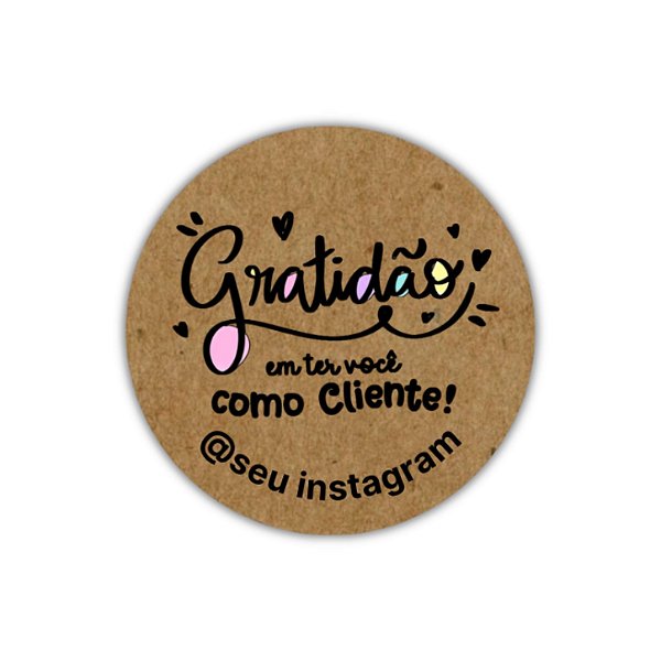 Pague 120 Leve 180 Adesivos - Gratidão ter você como cliente 3 (kraft)