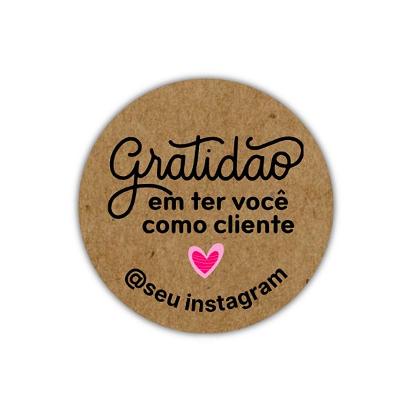 Pague 120 Leve 180 Adesivos - Gratidão ter você como cliente 2 (kraft)