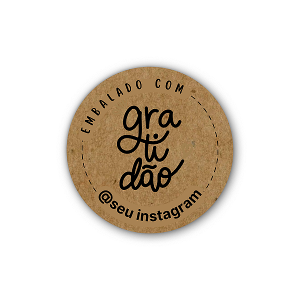 48 Adesivos c/ Instagram - Embalado Com Gratidão (kraft)