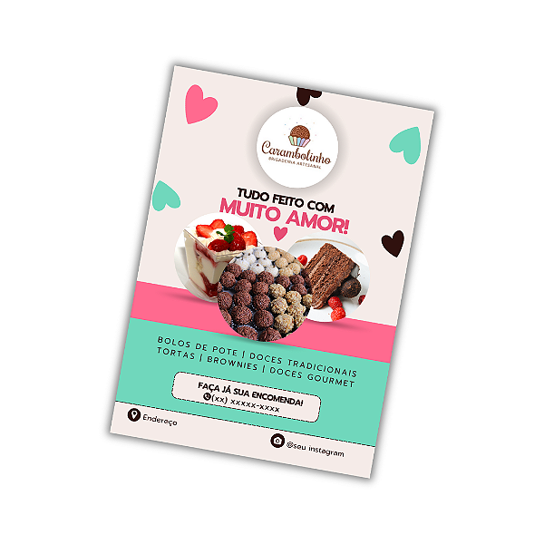 MODELO 3 - 500 und Panfleto 14x10 cm - PERSONALIZÁVEL