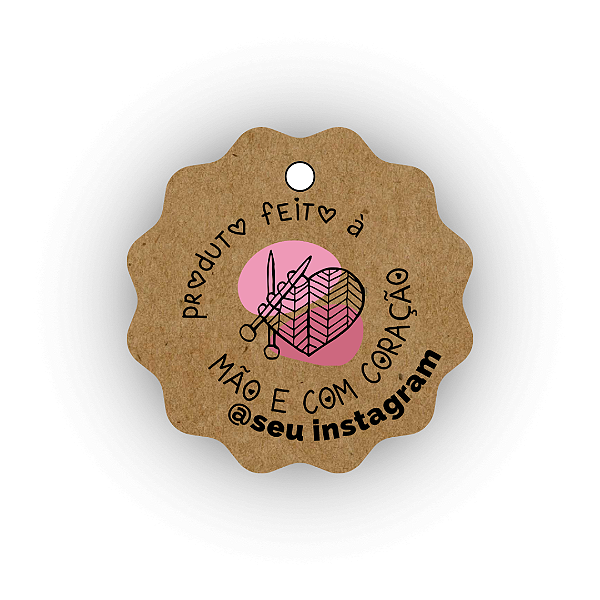 100 Tags Kraft - Produto Feito À Mão e Com Coração (5 cm)