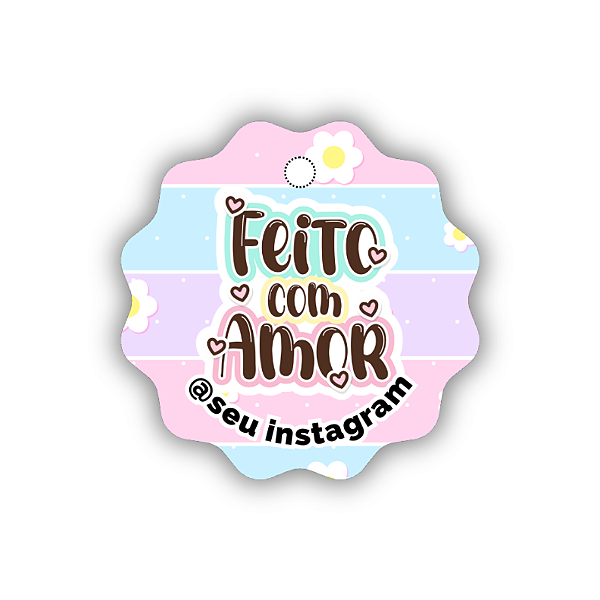 100 Tags - Feito Com Amor (5cm)