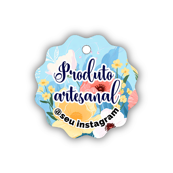 100 Tags - Produto Artesanal (flores) (5cm)