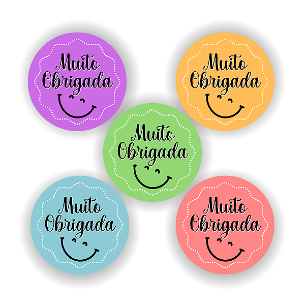 100 Mini Adesivos - Muito Obrigada