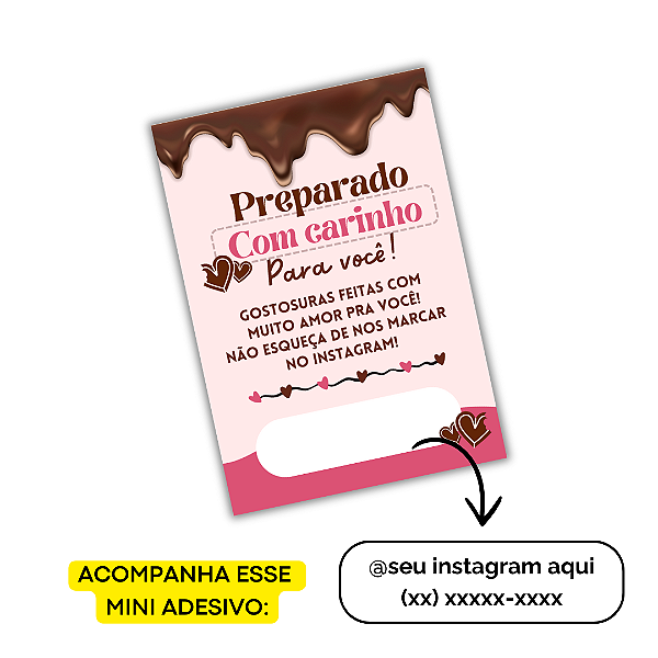 Nº 2 - 100 Mini Panfleto + 100 Mini Adesivos C/ Instagram e Telefone
