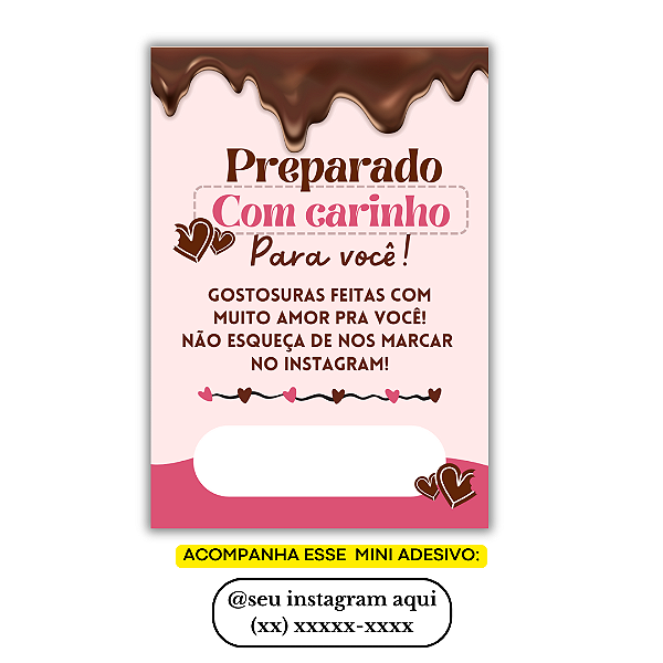 Nº 2 - 100 Mini Panfleto + 100 Mini Adesivos c/ Instagram e Celular