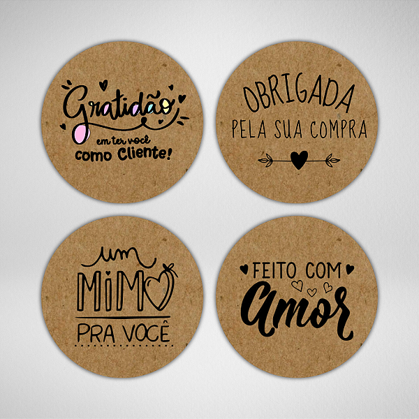 Nº 2 (KRAFT) - Combo 240 Adesivos de Embalagem