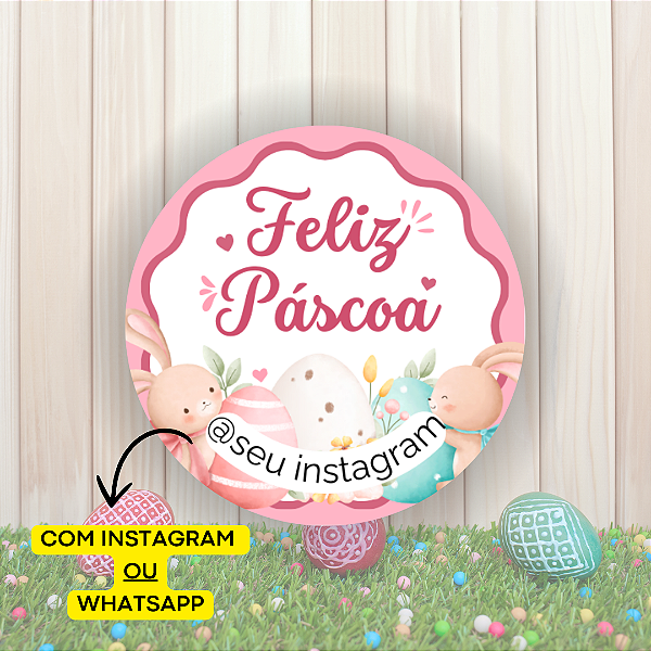 48 Adesivos Páscoa 2025 - Modelo 6