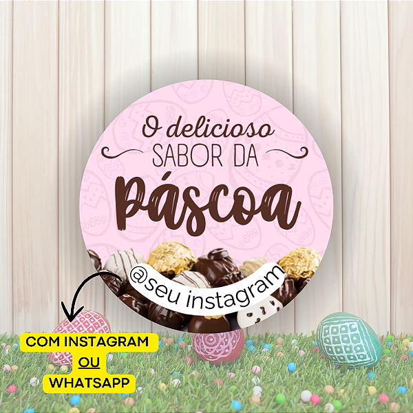 48 Adesivos Páscoa 2025 - Modelo 19