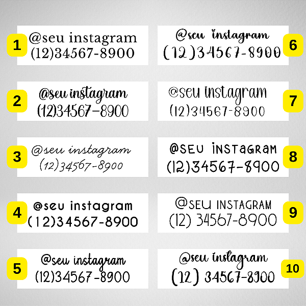 Mini Adesivo Identificação Instagram e Whatsapp (4 cm x 1 cm)