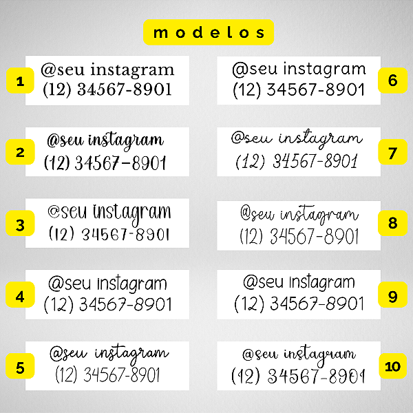 Mini Adesivo Identificação Instagram e Whatsapp (4 cm x 1 cm)