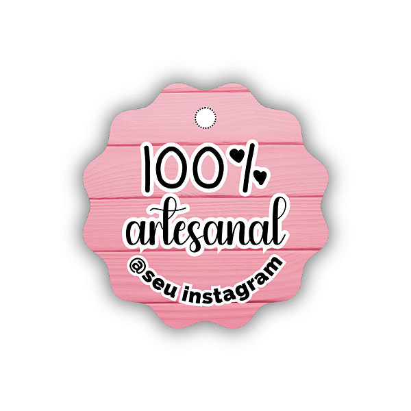 100 Tags - 100% Artesanal (rosa) (5cm)