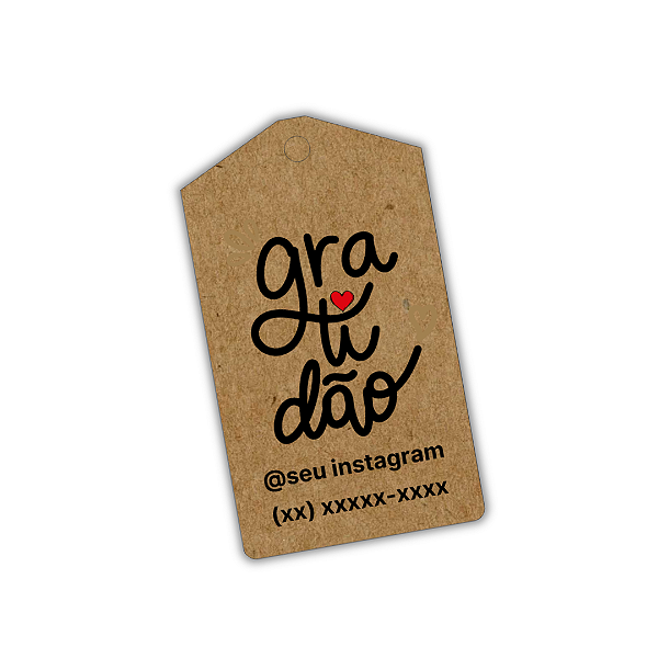 100 Tags Kraft - Gratidão 7x4 cm