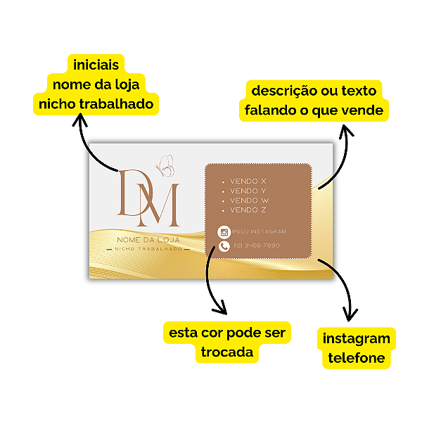 MODELO 9 - Cartão de Visita Com Texto, Instagram e Whatsapp