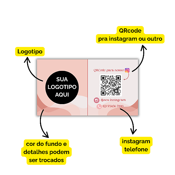 MODELO 12- Cartão de Visita Com Texto, Instagram e Whatsapp