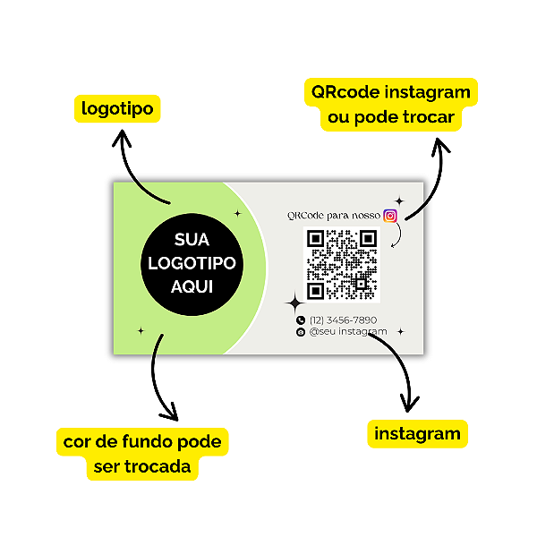 MODELO 16 - Cartão de Visita Com Texto, Instagram e Whatsapp