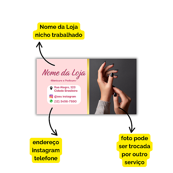 MODELO 17 - Cartão de Visita Com Texto, Instagram e Whatsapp