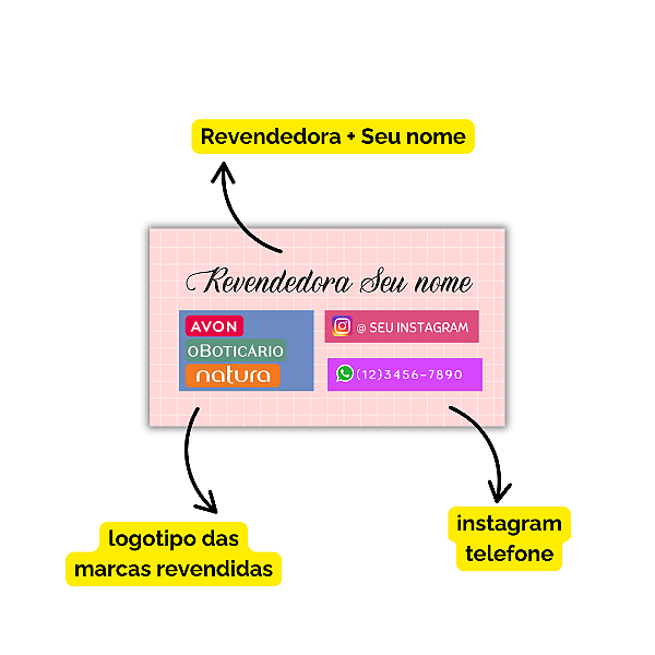 MODELO 18 - Cartão de Visita Com Texto, Instagram e Whatsapp