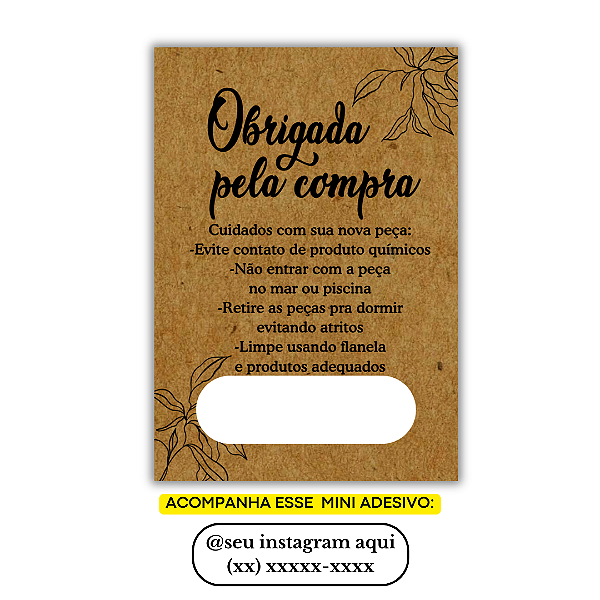 Nº 3 - 100 Mini Panfleto + 100 Mini Adesivos c/ Instagram e Celular