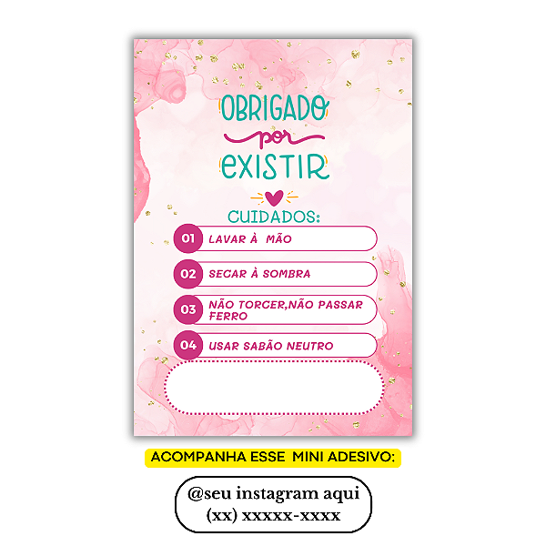 Nº 11 - 100 Mini Panfleto + 100 Mini Adesivos c/ Instagram e Celular