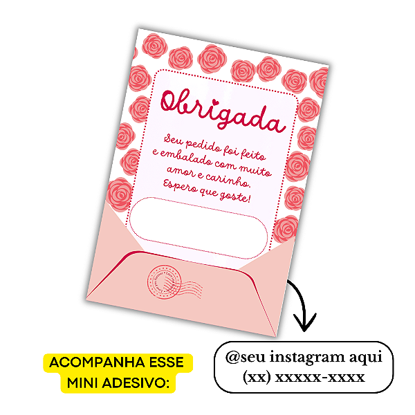LANÇAMENTO - Nº 13 -100 Mini Panfleto + 100 Mini Adesivos C/ Instagram e Telefone