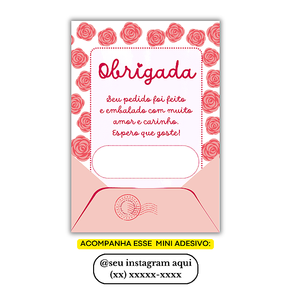 Nº 13 - 100 Mini Panfleto + 100 Mini Adesivos c/ Instagram e Celular