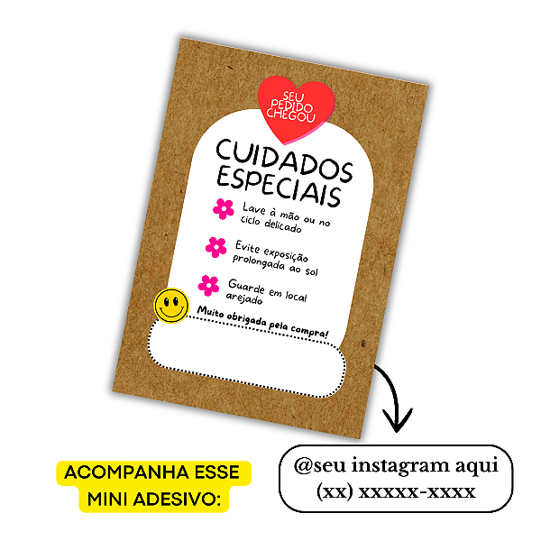 Nº 15 -100 Mini Panfleto + 100 Mini Adesivos C/ Instagram e Telefone