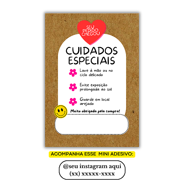 Nº 15 - 100 Mini Panfleto + 100 Mini Adesivos c/ Instagram e Celular