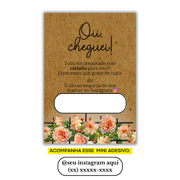 Nº 16 - 100 Mini Panfleto + 100 Mini Adesivos c/ Instagram e Celular