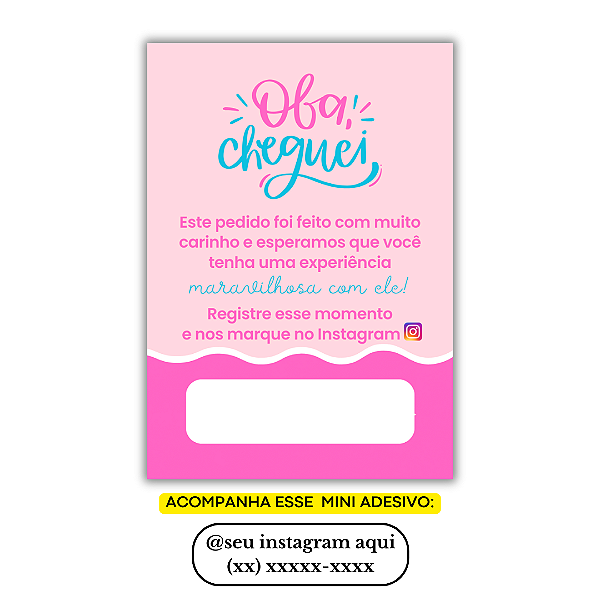 Nº 17 - 100 Mini Panfleto + 100 Mini Adesivos c/ Instagram e Celular