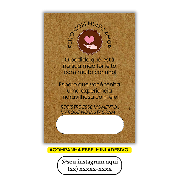 Nº 20 - 100 Mini Panfleto + 100 Mini Adesivos c/ Instagram e Celular