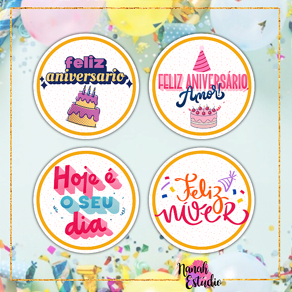 48 Adesivos Sortidos Aniversário nº 1