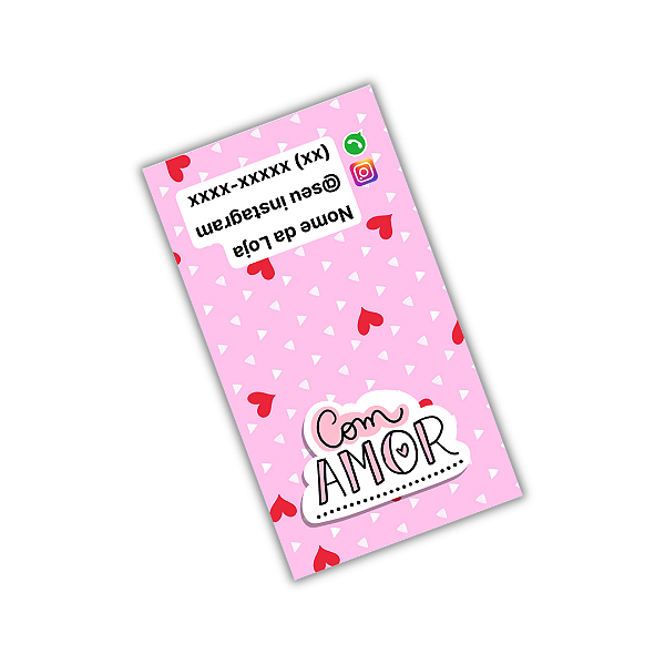 50 Adesivos Lacre 9x5cm - Com Amor