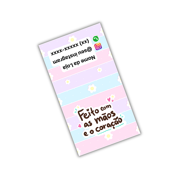 50 Adesivos Lacre 9x5cm - Feito As Mãos e o Coração